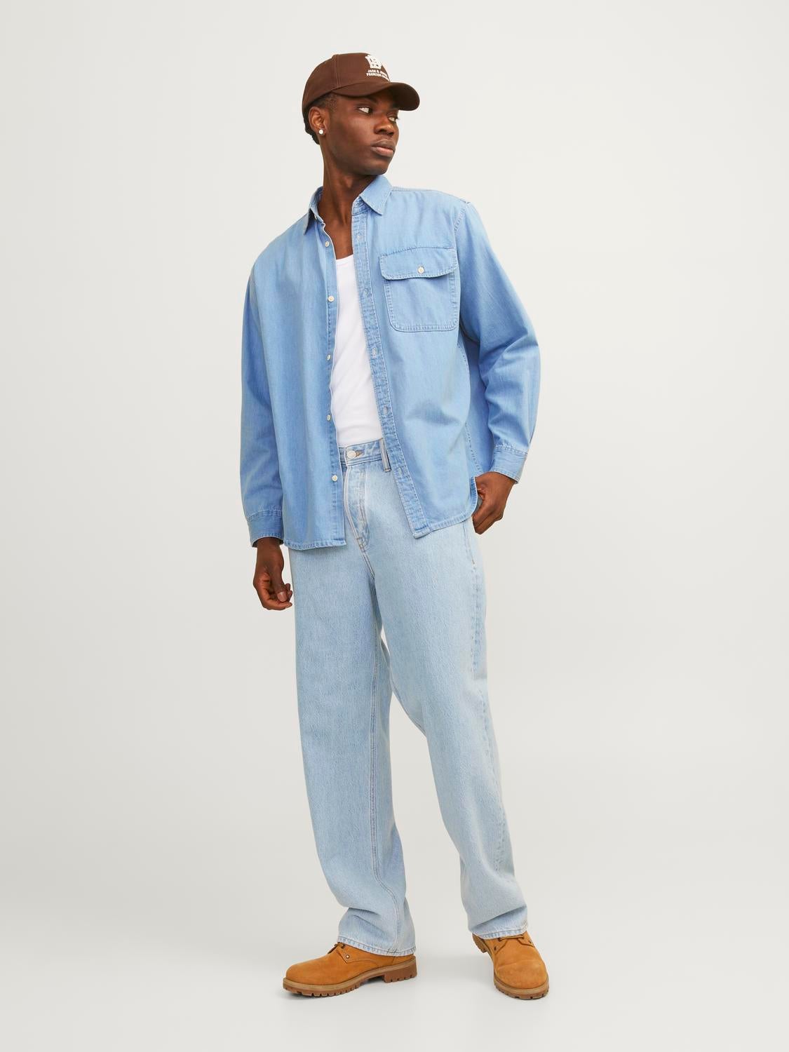 Jeans shirt with cap hotsell