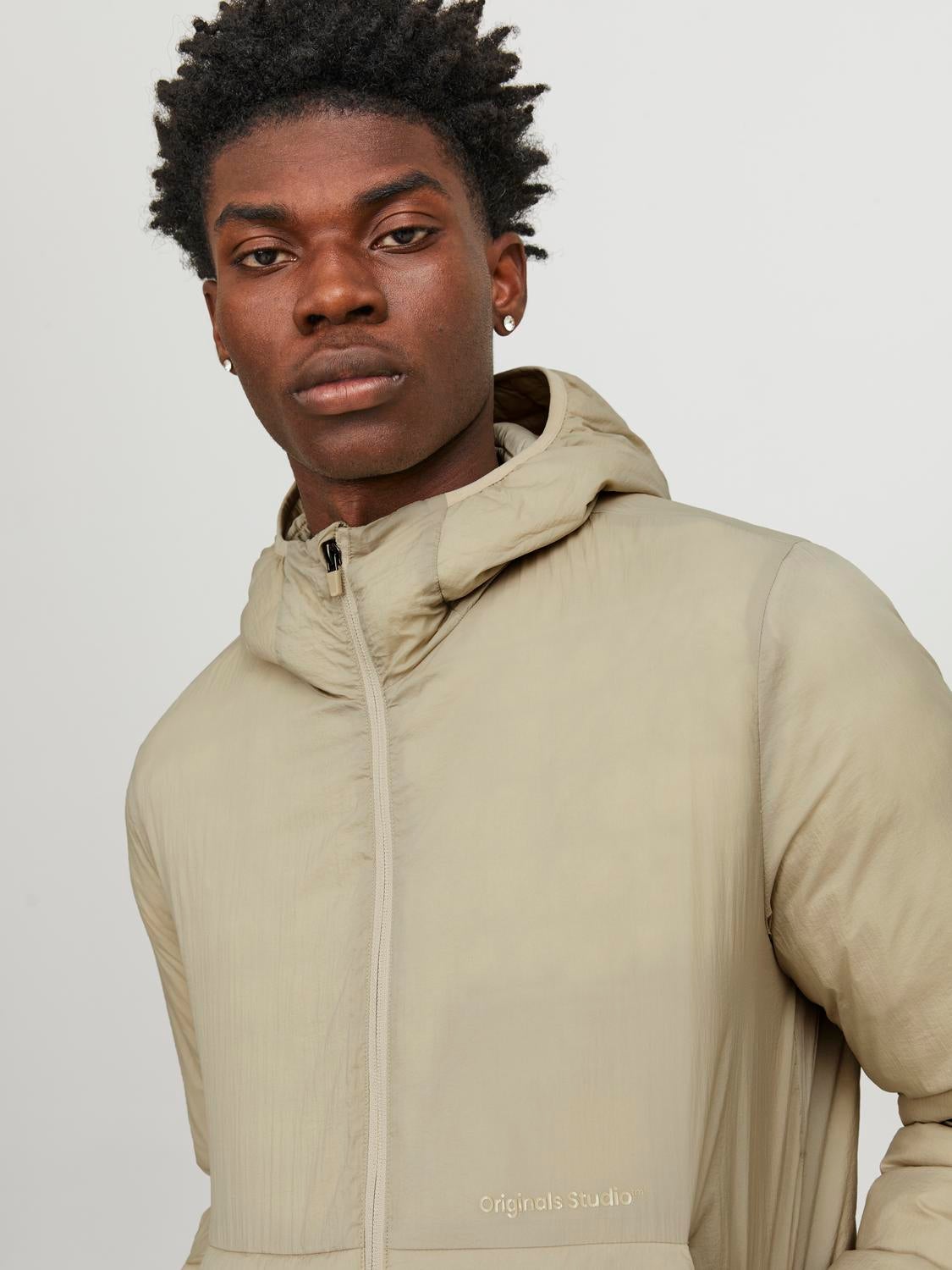 Jack & Jones Originals hooded puffer jacket with logo detail in chocolate &  black-Brown | Smart Closet