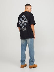 Jack & Jones Printet Crew neck T-shirt -Black - 12252953
