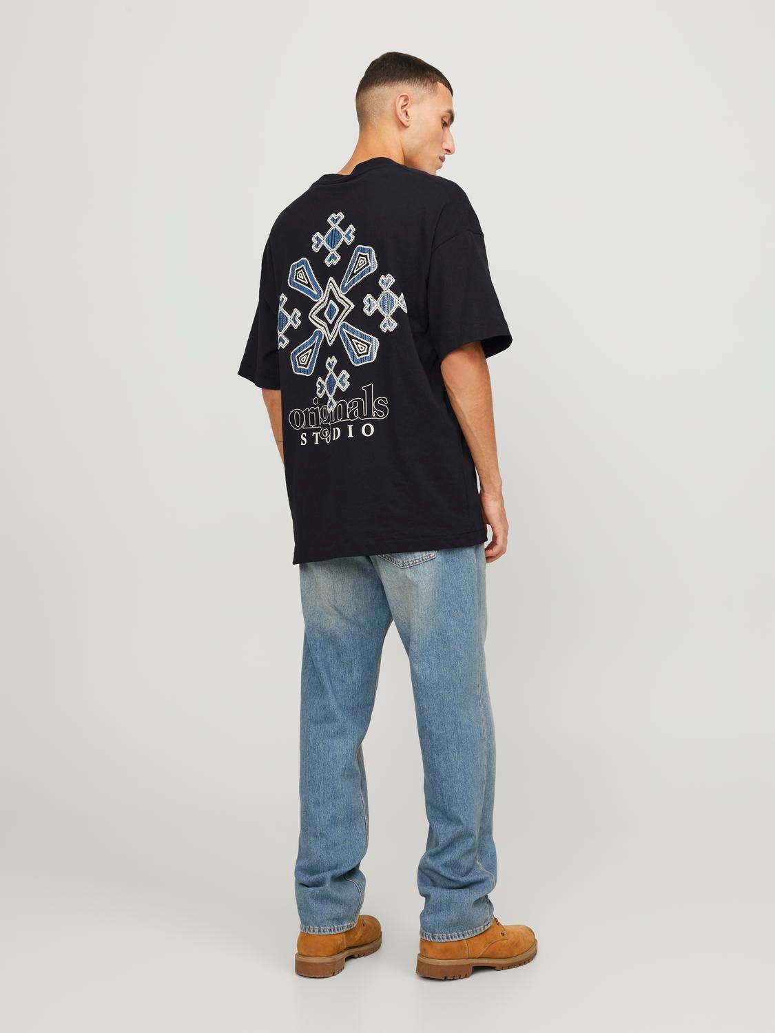 Jack & Jones Printet Crew neck T-shirt -Black - 12252953