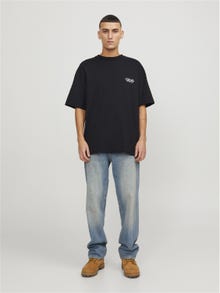 Jack & Jones Printed Crew neck T-shirt -Black - 12252953