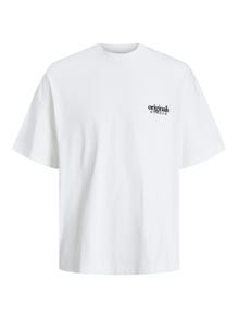 Jack & Jones Printed Crew neck T-shirt -Bright White - 12252953
