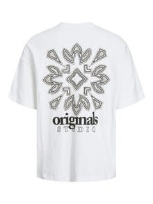 Jack & Jones T-shirt Estampar Decote Redondo -Bright White - 12252953