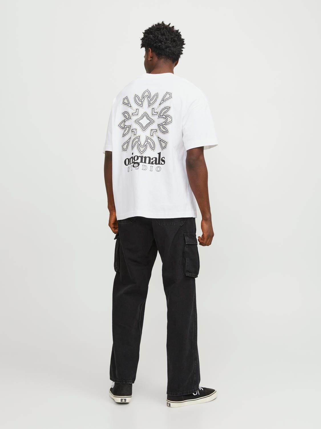 Jack & Jones Nadruk Okrągły dekolt T-shirt -Bright White - 12252953