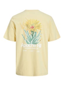 Jack & Jones Nadruk Okrągły dekolt T-shirt -Italian Straw - 12252956