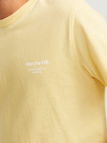 Jack & Jones Painettu Pyöreä pääntie T-paita -Italian Straw - 12252956