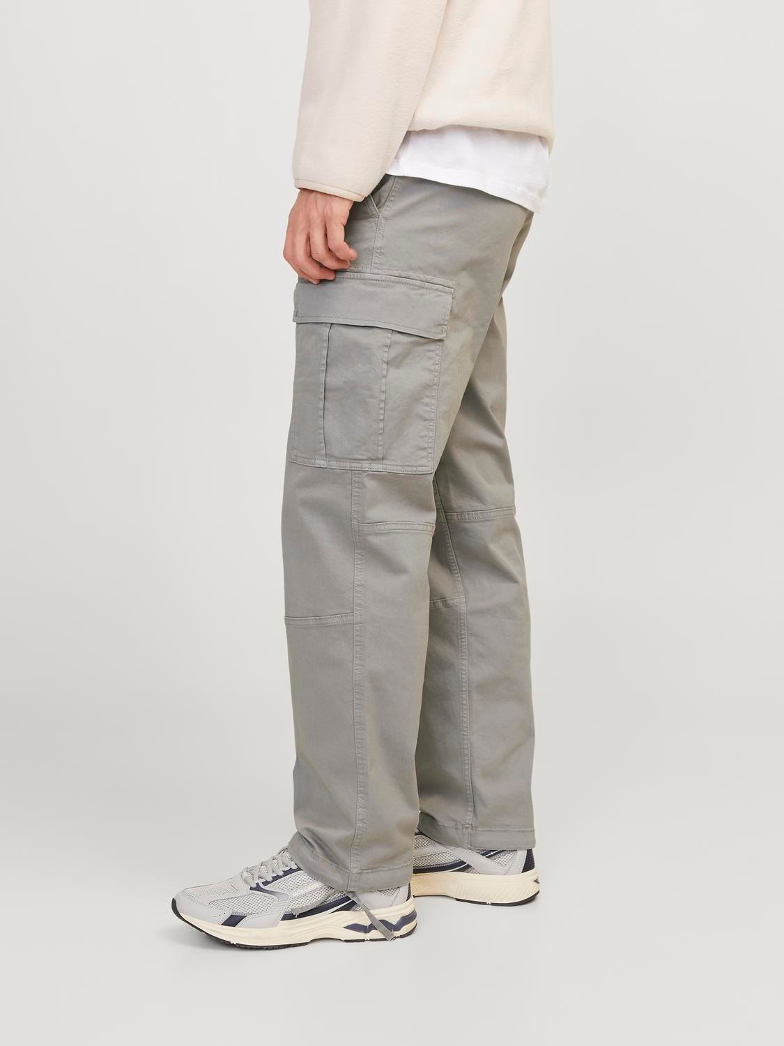 Loose Fit Straight Trousers Grey