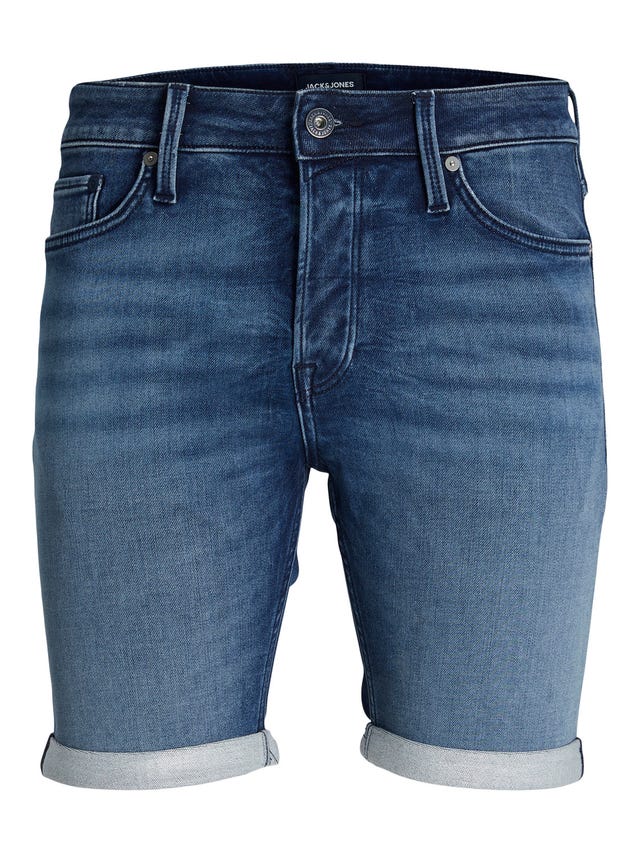 Pantalones cortos de mezclilla azul para hombre, Shorts