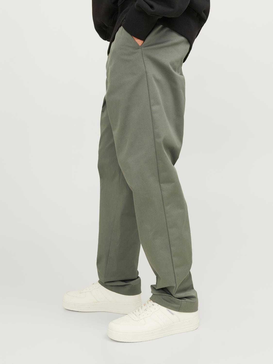 Jack & Jones Relaxed Fit Puuvillased püksid -Agave Green - 12253083
