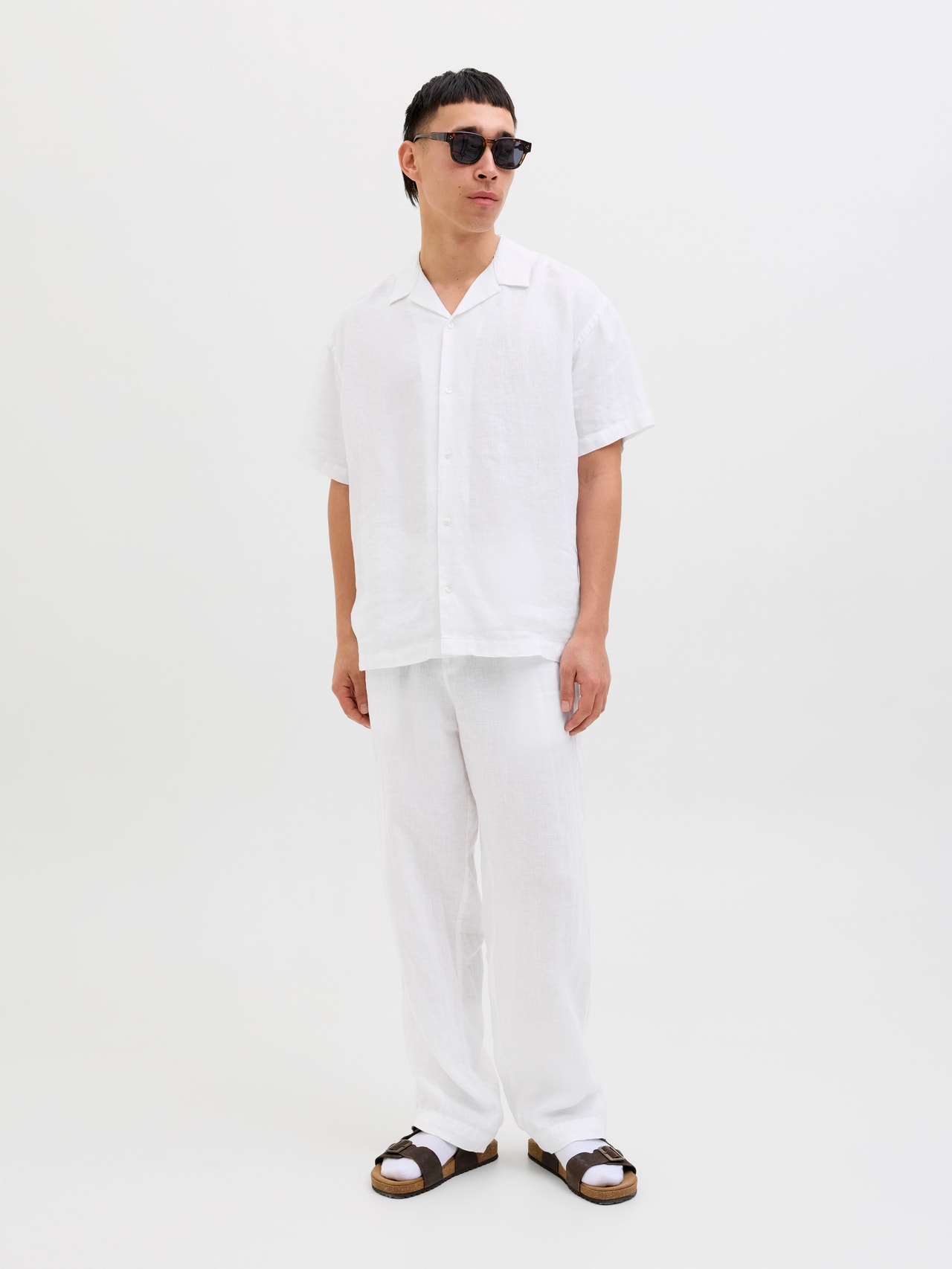 Jack & Jones Loose Fit Puuvillased püksid -Bright White - 12253120