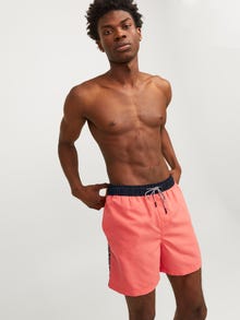 Jack & Jones Regular Fit Badeshorts -Hot Coral - 12253129