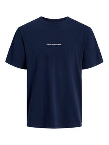 Jack & Jones RDD Bedrukt Ronde hals T-shirt -Navy Blazer - 12253164