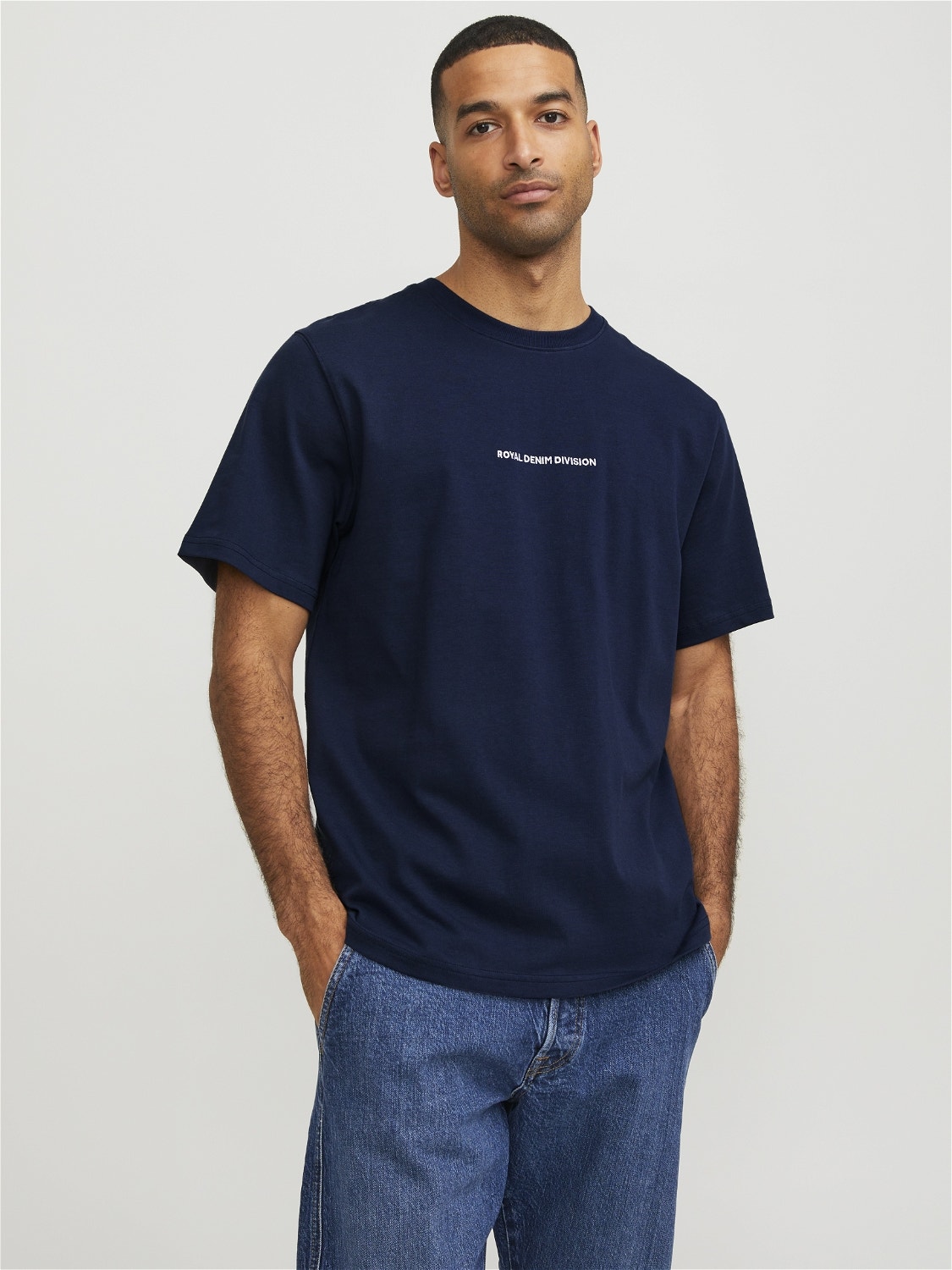 Jack & Jones RDD Printed Crew neck T-shirt -Navy Blazer - 12253164