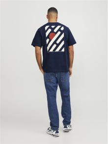 Jack & Jones RDD Gedruckt Rundhals T-shirt -Navy Blazer - 12253164