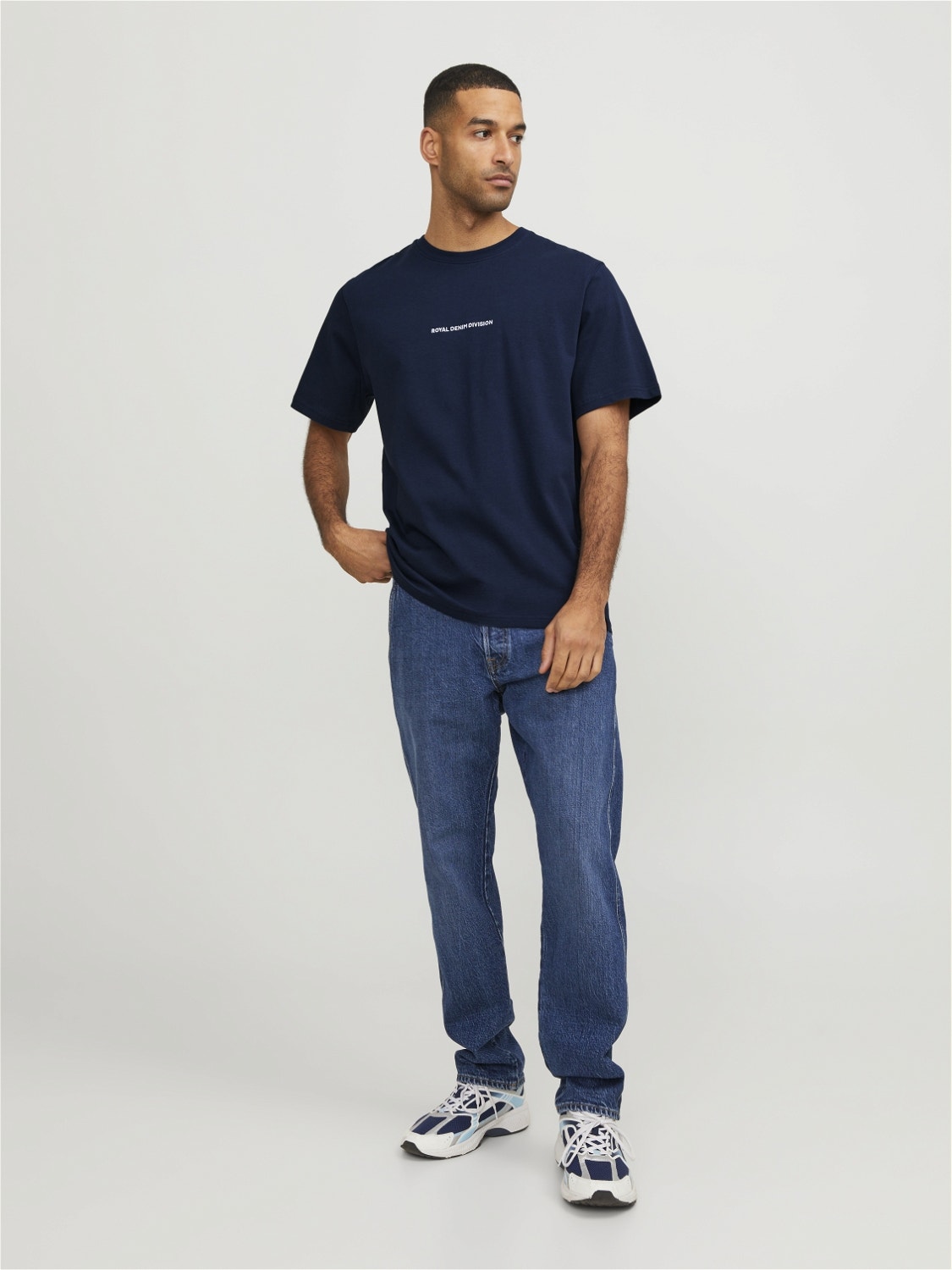Jack & Jones RDD T-shirt Estampar Decote Redondo -Navy Blazer - 12253164