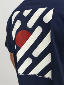 Jack & Jones RDD T-shirt Estampar Decote Redondo -Navy Blazer - 12253164
