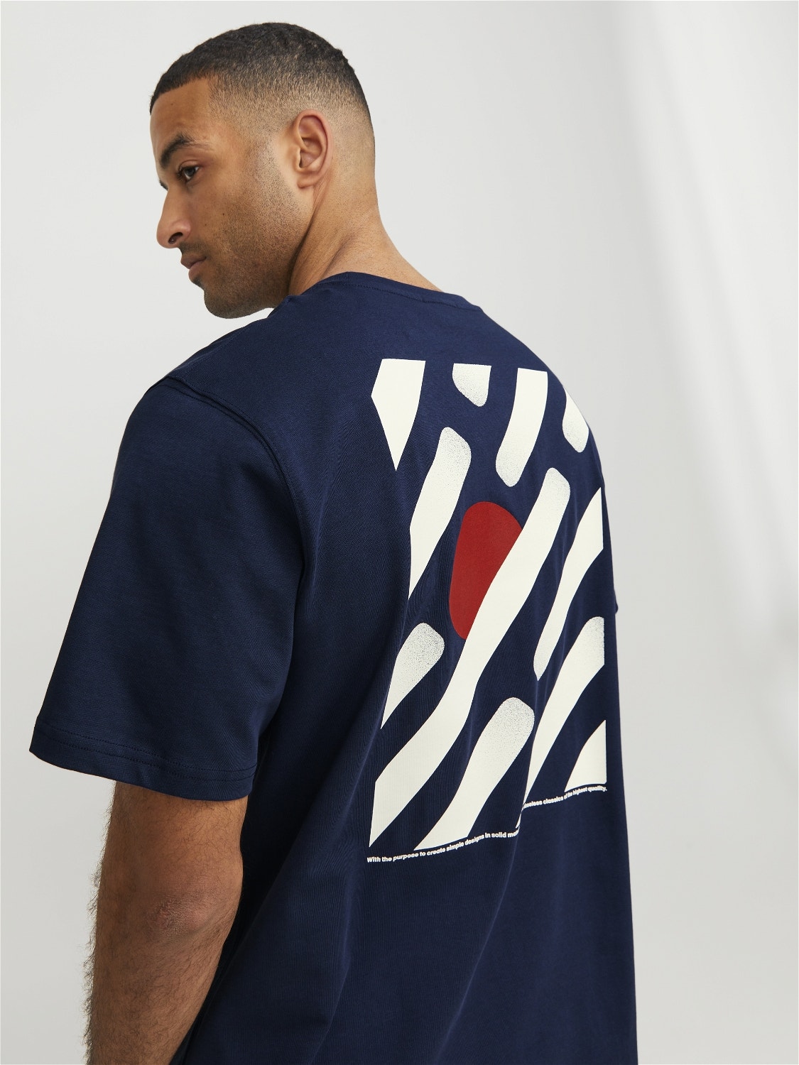 Jack & Jones RDD Printed Crew neck T-shirt -Navy Blazer - 12253164