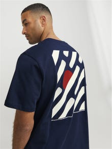 Jack & Jones RDD T-shirt Imprimé Col rond -Navy Blazer - 12253164