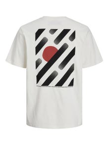 Jack & Jones RDD Printet Crew neck T-shirt -Egret - 12253164
