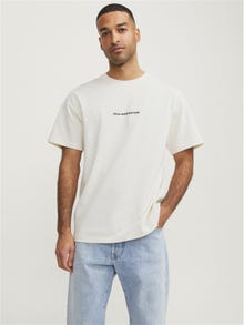 Jack & Jones RDD Nadruk Okrągły dekolt T-shirt -Egret - 12253164