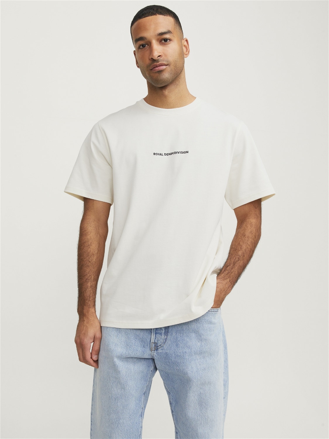 Jack & Jones RDD Printed Crew neck T-shirt -Egret - 12253164