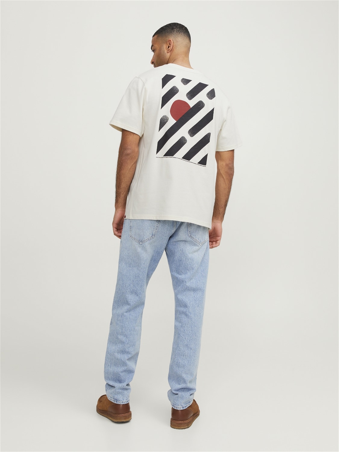 Jack & Jones RDD Printet Crew neck T-shirt -Egret - 12253164