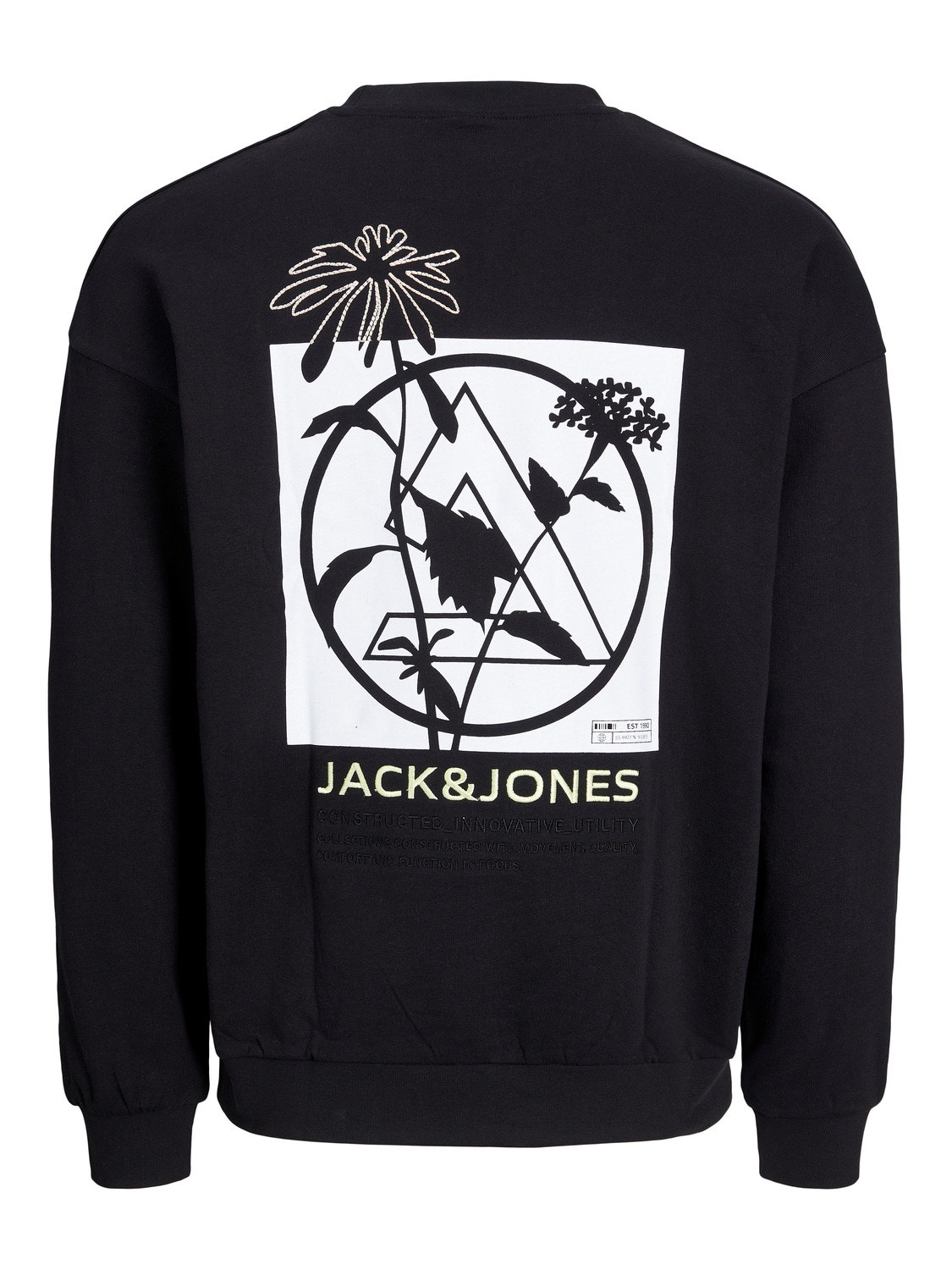 Jack & Jones Printed Crewn Neck Sweatshirt -Black - 12253369