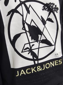 Jack & Jones Printed Crewn Neck Sweatshirt -Black - 12253369
