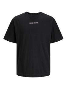 Jack & Jones Printed Crew neck T-shirt -Black - 12253378