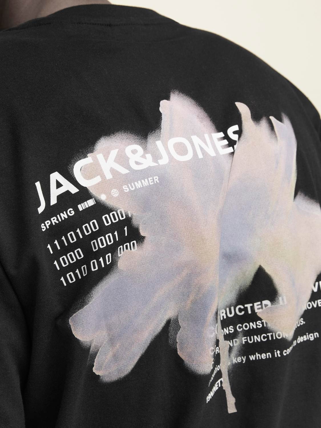 Jack & Jones Tryck Rundringning T-shirt -Black - 12253378