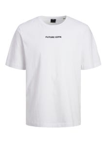 Jack & Jones Bedrukt Ronde hals T-shirt -White - 12253378