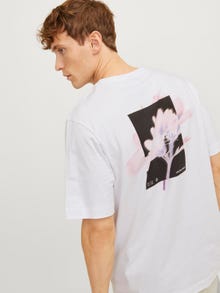 Jack & Jones Nadruk Okrągły dekolt T-shirt -White - 12253378