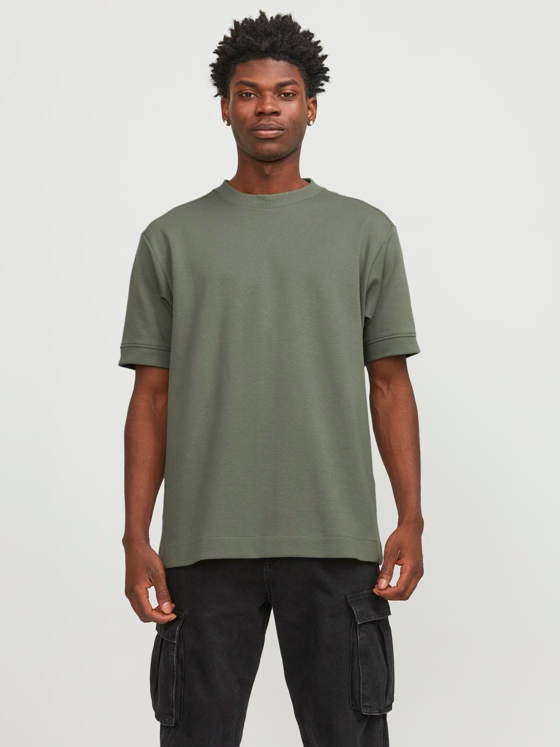 Jack & Jones Plain Crew neck T-shirt -Agave Green - 12253379