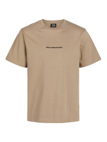 Jack & Jones RDD Tryck Rundringning T-shirt -Greige - 12253392