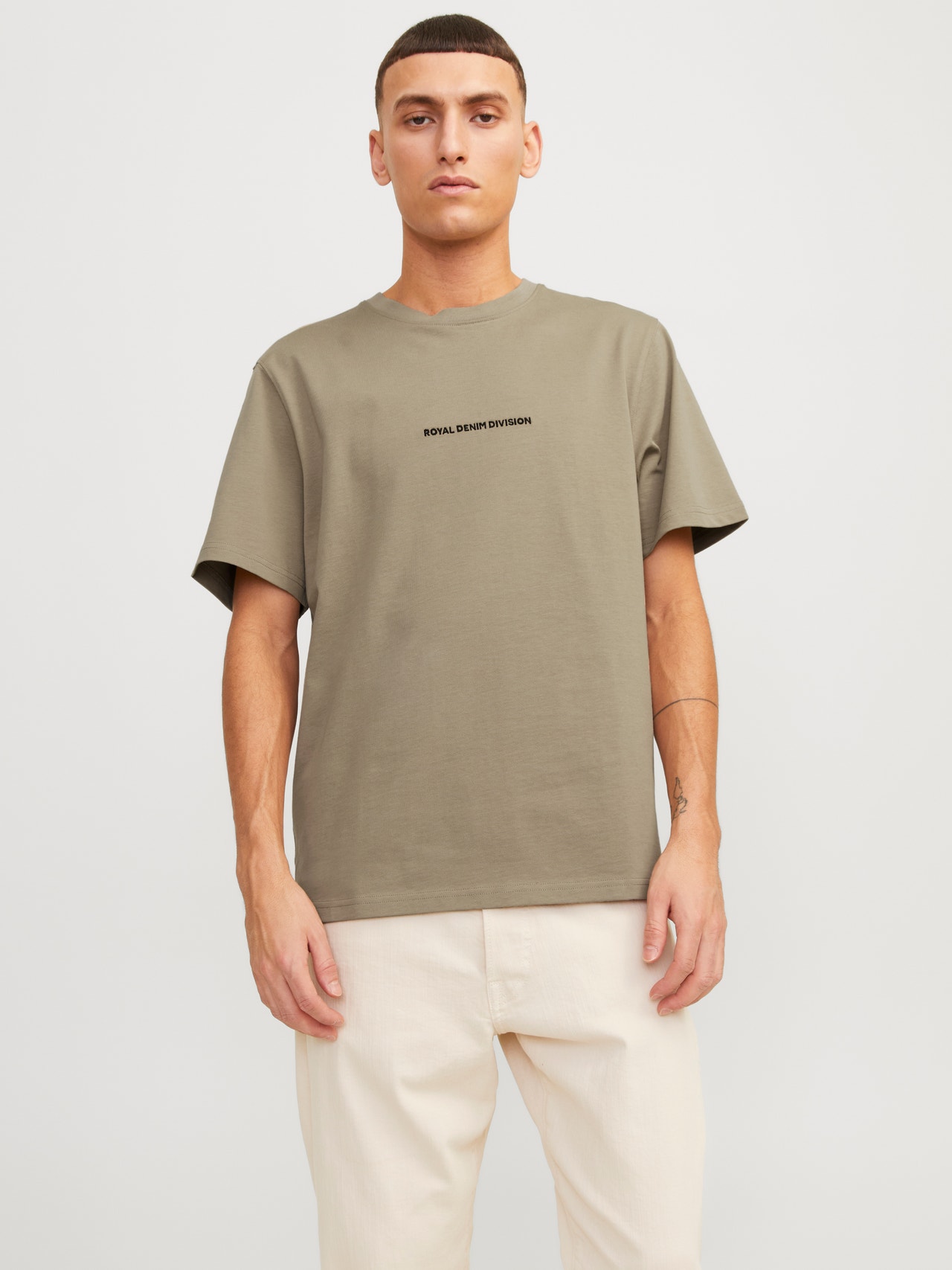 Jack & Jones RDD T-shirt Imprimé Col rond -Greige - 12253392