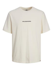 Jack & Jones RDD Nadruk Okrągły dekolt T-shirt -Egret - 12253392