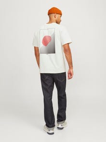 Jack & Jones RDD Printed Crew neck T-shirt -Egret - 12253392