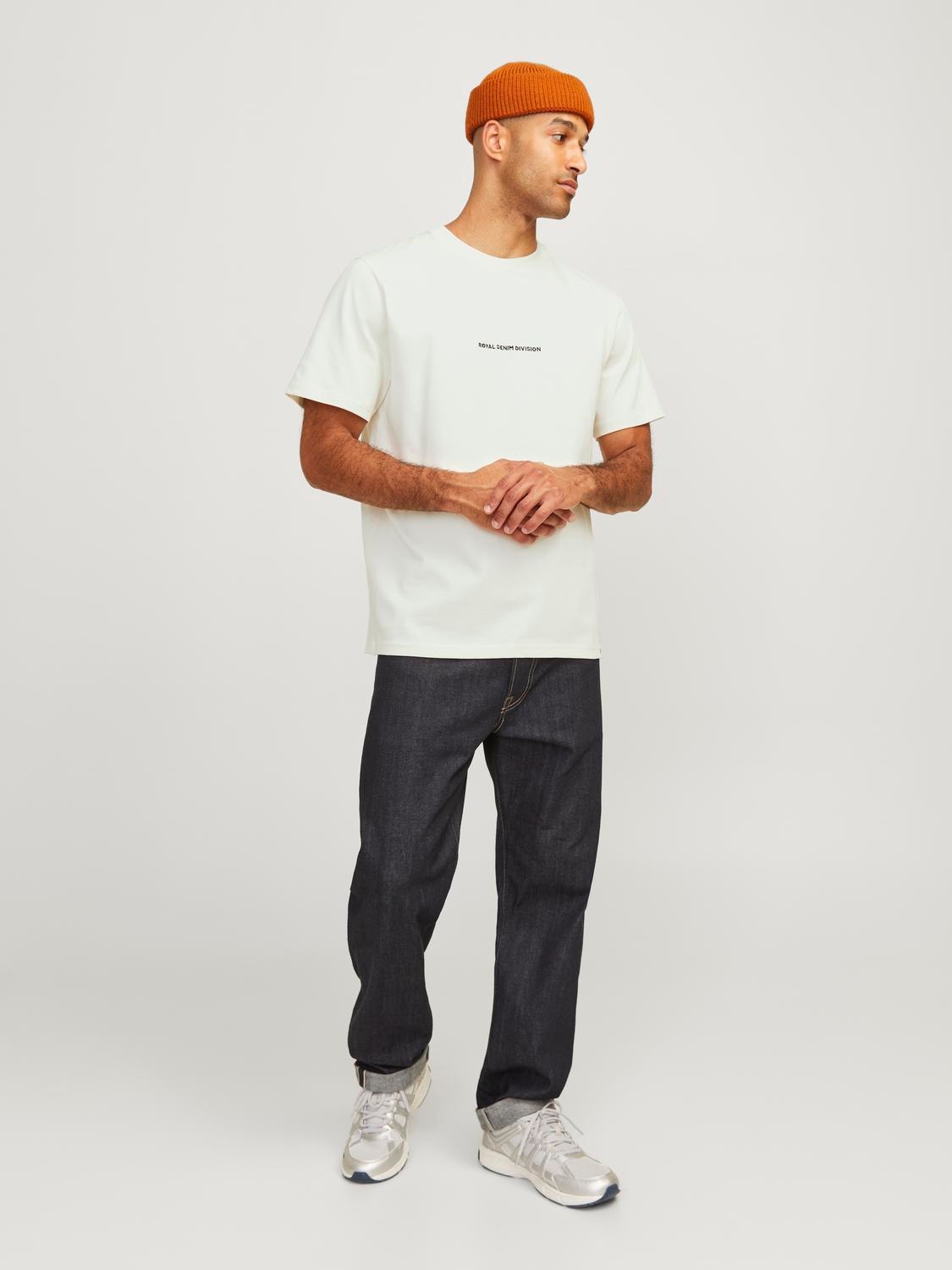 Jack & Jones RDD Gedruckt Rundhals T-shirt -Egret - 12253392