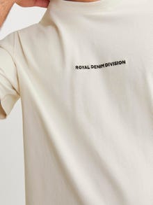 Jack & Jones RDD Printed Crew neck T-shirt -Egret - 12253392