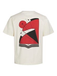 Jack & Jones RDD Trykk O-hals T-skjorte -Egret - 12253394