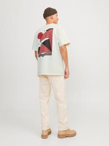 Jack & Jones RDD Printed Crew neck T-shirt -Egret - 12253394