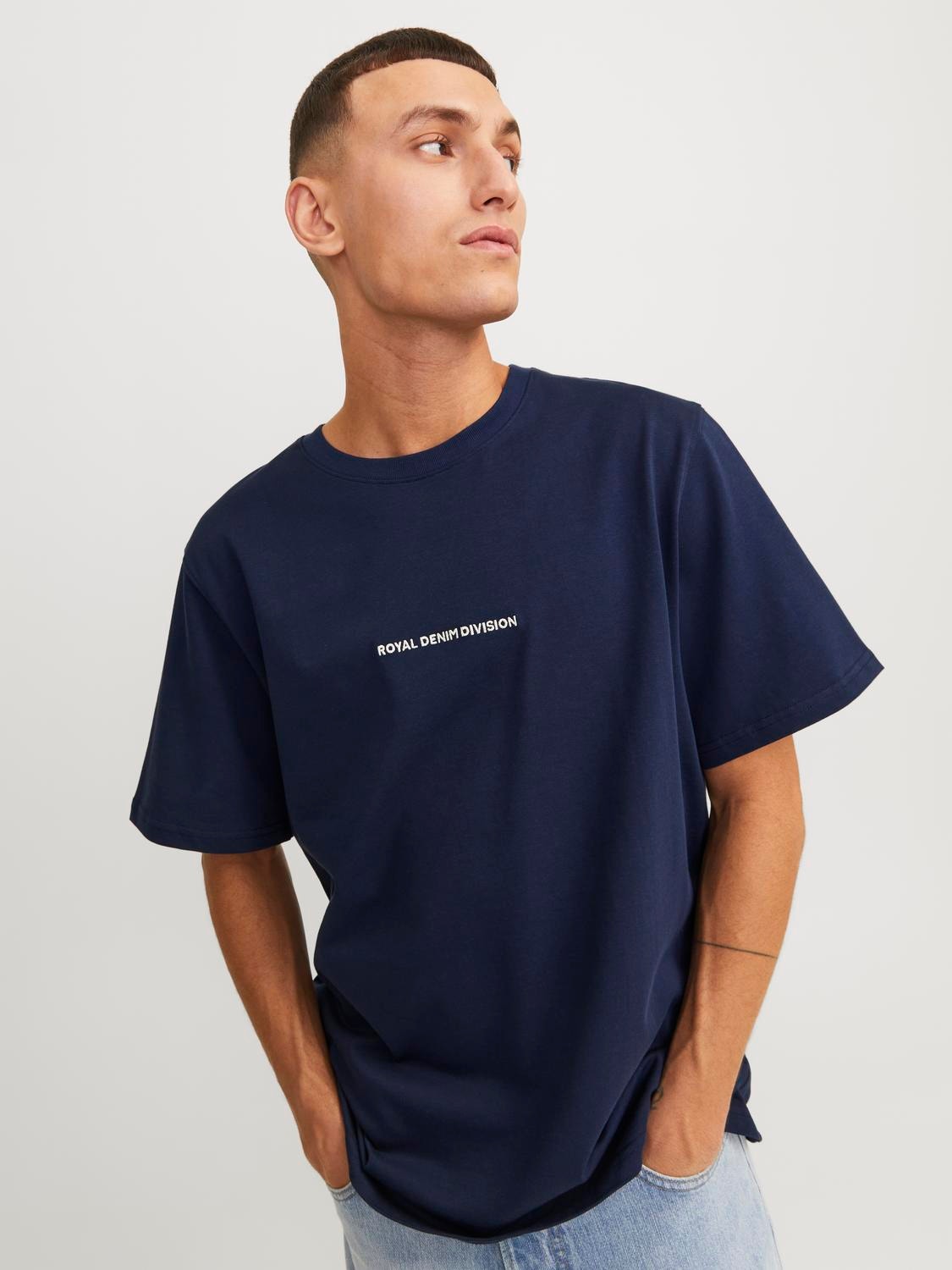Jack & Jones RDD Printed Crew neck T-shirt -Navy Blazer - 12253394