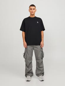 Jack & Jones Nyomott mintás Környak Trikó -Black - 12253435