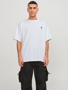 Jack & Jones Nyomott mintás Környak Trikó -White - 12253435