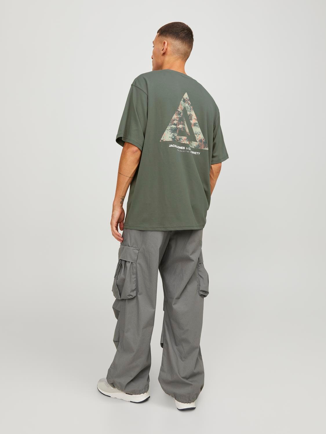 Jack & Jones Nadruk Okrągły dekolt T-shirt -Agave Green - 12253435