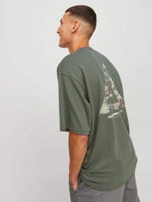 Jack & Jones Printet Crew neck T-shirt -Agave Green - 12253435