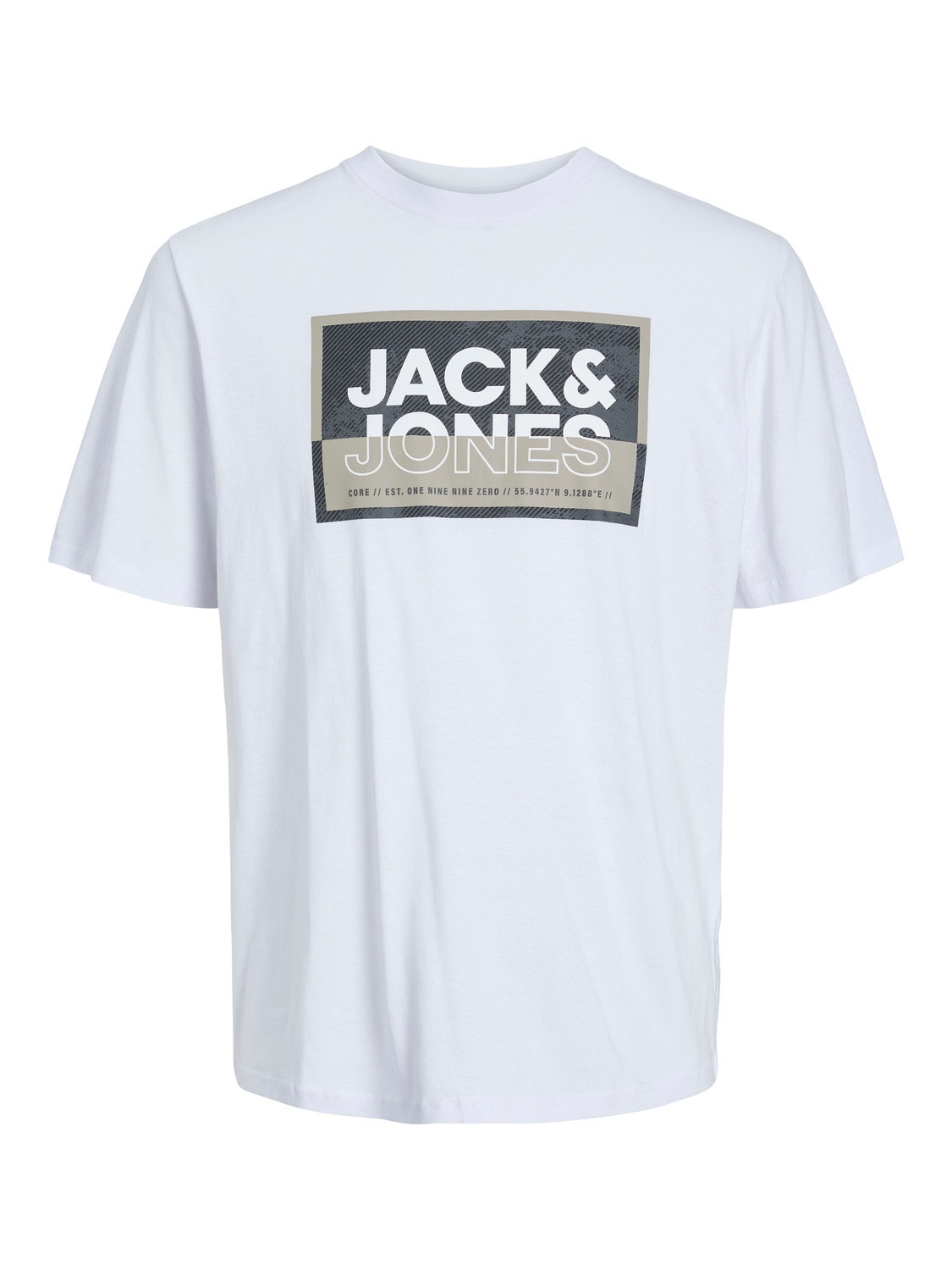 Jack & Jones Logotipas Apskritas kaklas Marškinėliai -White - 12253442