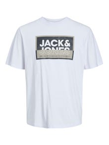 Jack & Jones Nyomott mintás Környak Trikó -White - 12253442