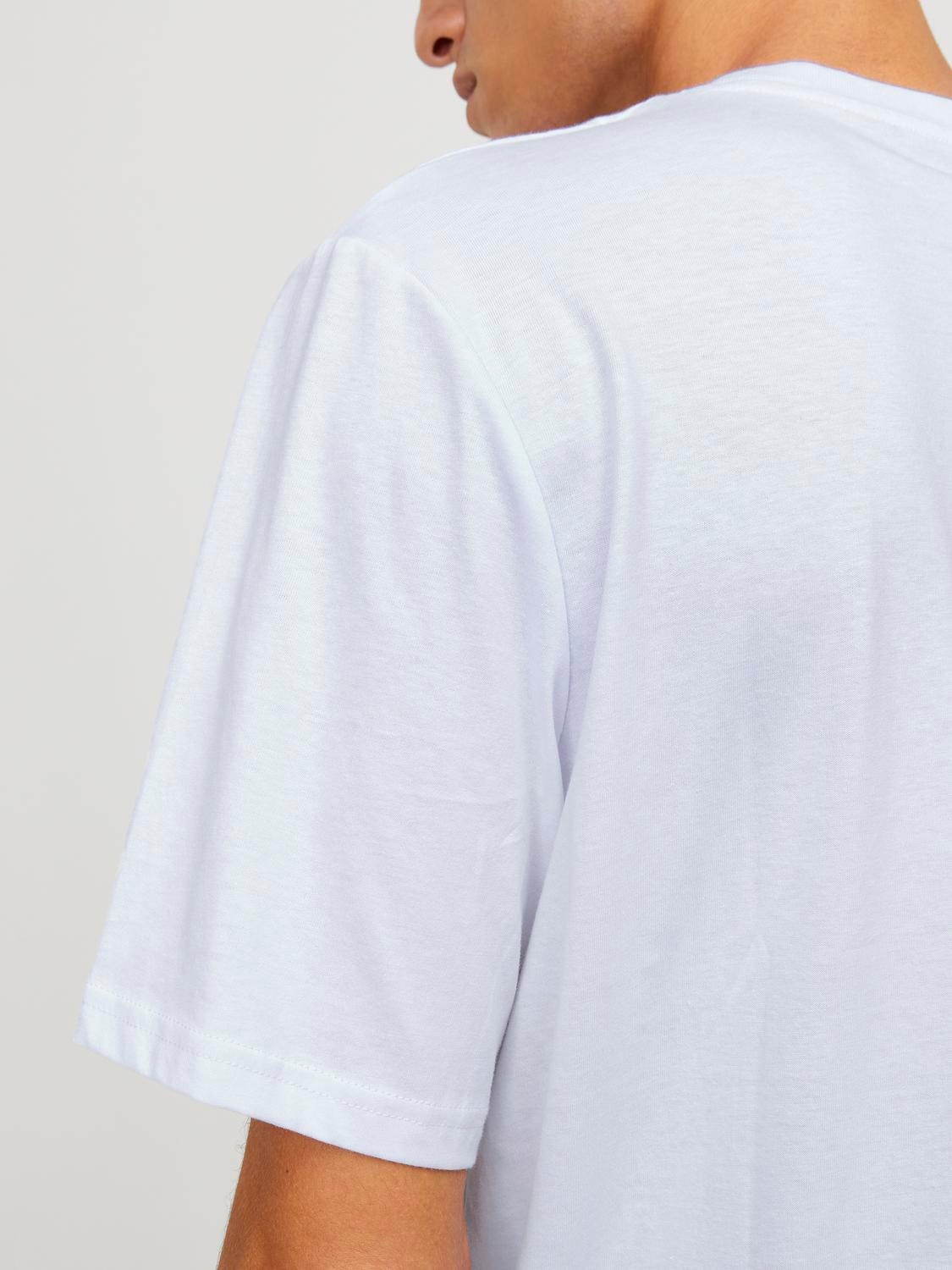 Jack & Jones Logo Crew neck T-shirt -White - 12253442