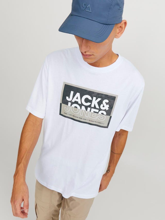 Jack & Jones Logo Kruhový výstřih Tričko - 12253442